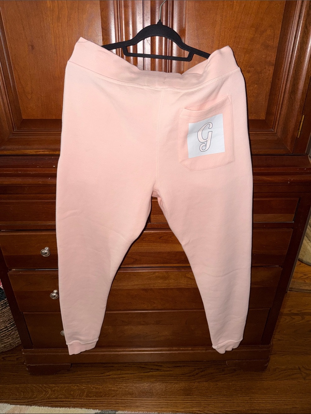Mens Pink Logo Pocket Jogger Sweatpants NWT